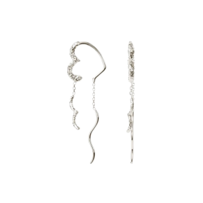 Camille Brinch - Wavy Sparkly Heart Earlines, Slv