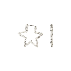 Camille Brinch - Star Sparkly Hoops, Slv