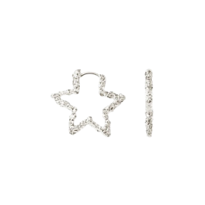 Camille Brinch - Star Sparkly Hoops, Slv