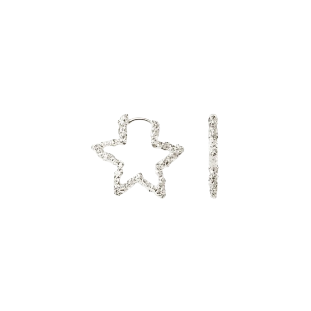 Camille Brinch - Star Sparkly Hoops, Slv