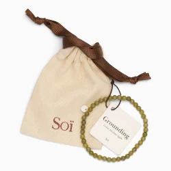 So� - Petite Stretch Armb�nd, Gr�n Alashan Agat (Grounding)
