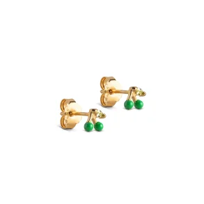 Enamel - Stud Cherry, Grass Green