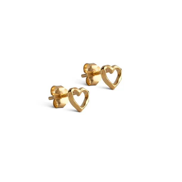 Enamel - Studs Organic Heart, Gold