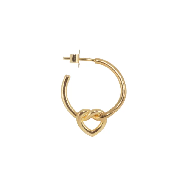 Jane Knig - Tied Heart Hoop, Forgyldt