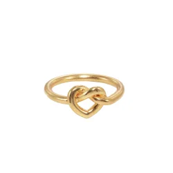 Jane Knig - Tied Heart Ring, Forgyldt