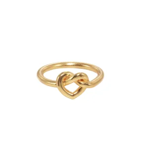 Jane Knig - Tied Heart Ring, Forgyldt