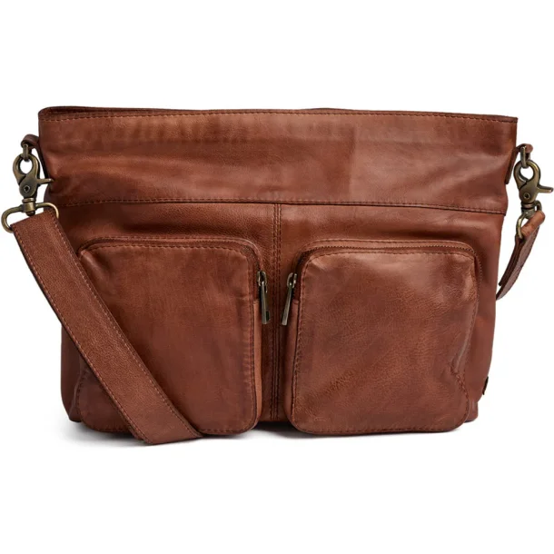 Depeche - Skuldertaske, Vintage Cognac