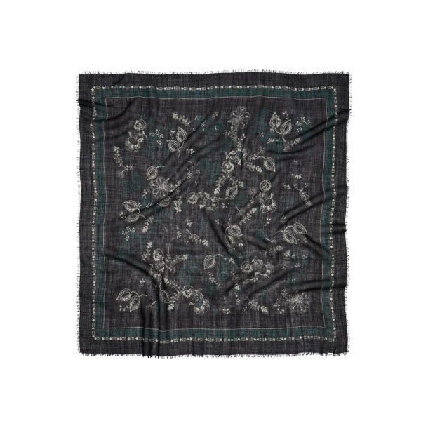 Becksndergaard - Dotted Flora Woo Scarf, Black