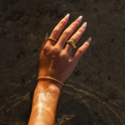 Camille Brinch - Textured Dots Armb�nd, Forgyldt