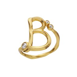 Maanesten - Alfabet Ring, Forgyldt