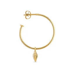 Jane Knig - Big Creole with Brusied Heart Pendant