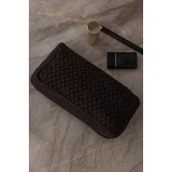 By Lohn - Petra Strikket Clutch, Chocolate