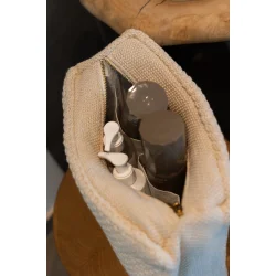 By Lohn - Petra Stor Strikket Toilettaske, Beige Melange