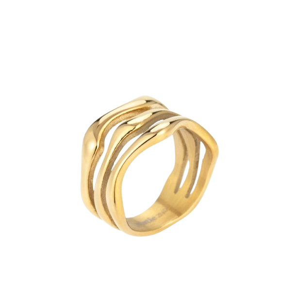 Sistie 2nd - Wavy Ring, Forgyldt