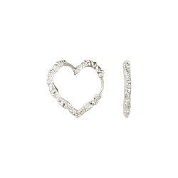 Camille Brinch - Mellem Heart Crush Hoops reringe, Slv