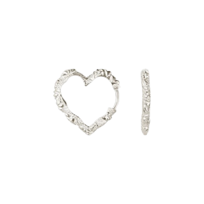 Camille Brinch - Mellem Heart Crush Hoops reringe, Slv