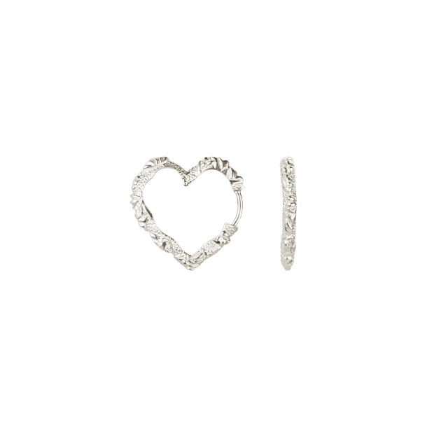 Camille Brinch - Mellem Heart Crush Hoops reringe, Slv