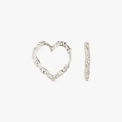 Camille Brinch - Mellem Heart Crush Hoops reringe, Slv