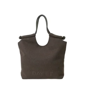 DAY ET - Large Woolen Tote Taske, Chocolate Melange