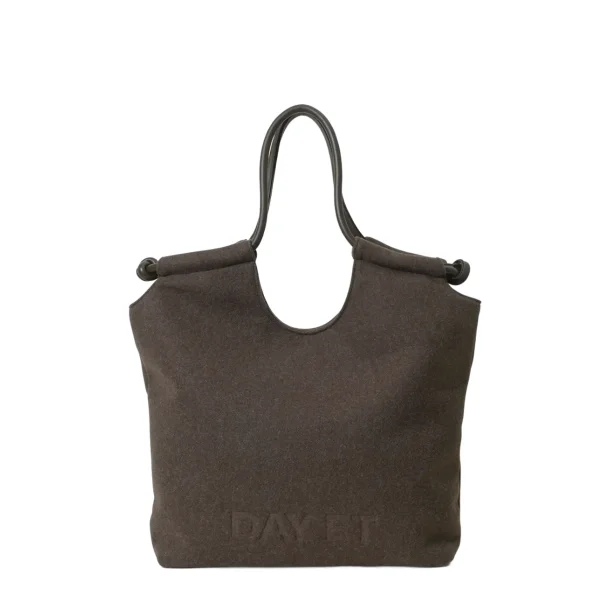 DAY ET - Large Woolen Tote Taske, Chocolate Melange
