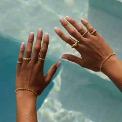 Camille Brinch - Textured Dots Armb�nd, Forgyldt