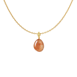 Maanesten - Sunstone Fire Spirit Vedhng, Forgyldt  