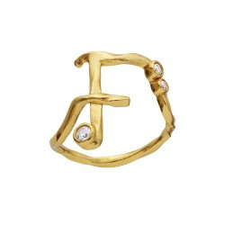 Maanesten - Alfabet Ring, Forgyldt