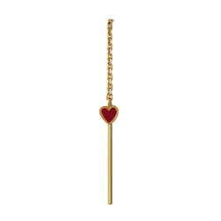 Stine A - Dangling Love Heart Burgundy Enamel rering, Single