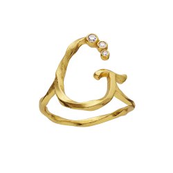 Maanesten - Alfabet Ring, Forgyldt