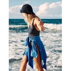 Becks�ndergaard - Polka Dot Bea Swimsuit, Navy Blue