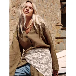 Becks�ndergaard - Croflora Triangle Scarf, Birch White