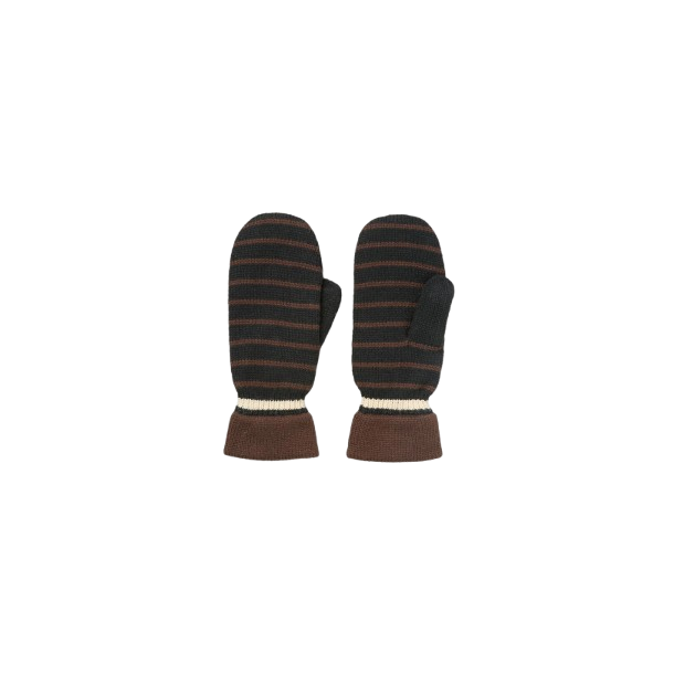 Becksndergaard - Thin Striped Emerald Mittens, Black