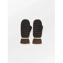 Becksndergaard - Thin Striped Emerald Mittens, Black