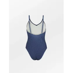 Becks�ndergaard - Polka Dot Bea Swimsuit, Navy Blue