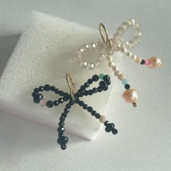 Stine A - Single Glow Bow Earring, Creamy Colors