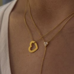 Stine A - Open Love Heart Vedh�ng, Forgyldt
