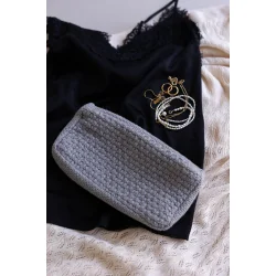 By Lohn - Petra Strikket Clutch, Grey Melange