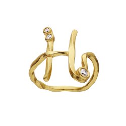 Maanesten - Alfabet Ring, Forgyldt