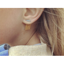 Stine A - Dancing Chains Behind Ear-Earring Gold