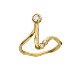 Maanesten - Alfabet Ring, Forgyldt