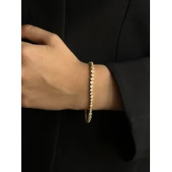 Pico - Elva Krystal armbnd, Forgyldt