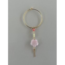 Stine A - Single Cherry Blossom Hoop �rering, Forgyldt