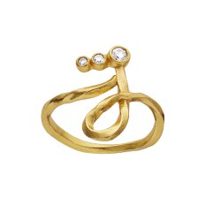 Maanesten - Alfabet Ring, Forgyldt