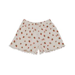 Maanesten - Fei Pointelle Shorts, Strawberry Garden White