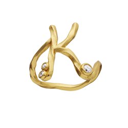 Maanesten - Alfabet Ring, Forgyldt