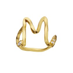 Maanesten - Alfabet Ring, Forgyldt