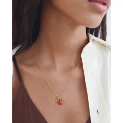 Maanesten - Sunstone Fire Spirit Vedhng, Forgyldt  