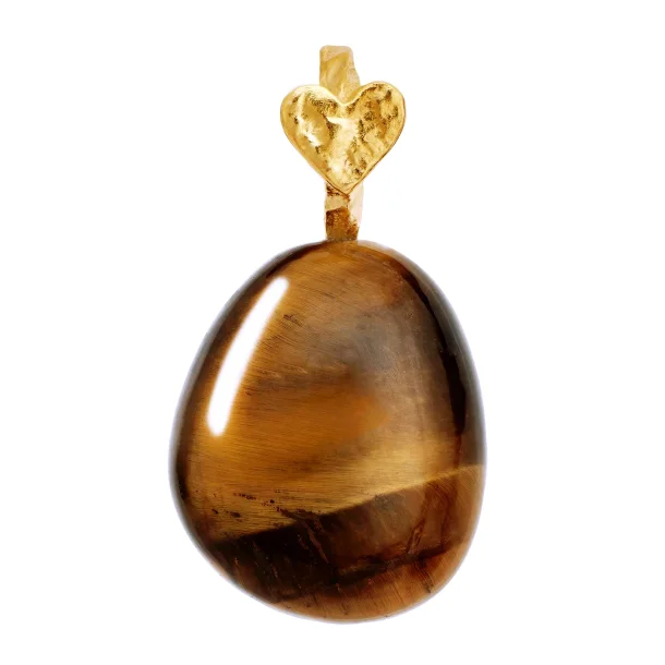 Maanesten - Tiger Eye Earth Spirit Vedhng, Forgyldt 