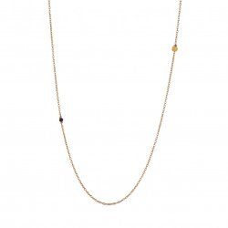 Stine A - Pendant Chain With Petit Coin And Black Spinel Necklace