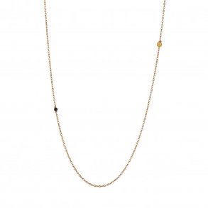 Stine A - Pendant Chain With Petit Coin And Black Spinel Necklace